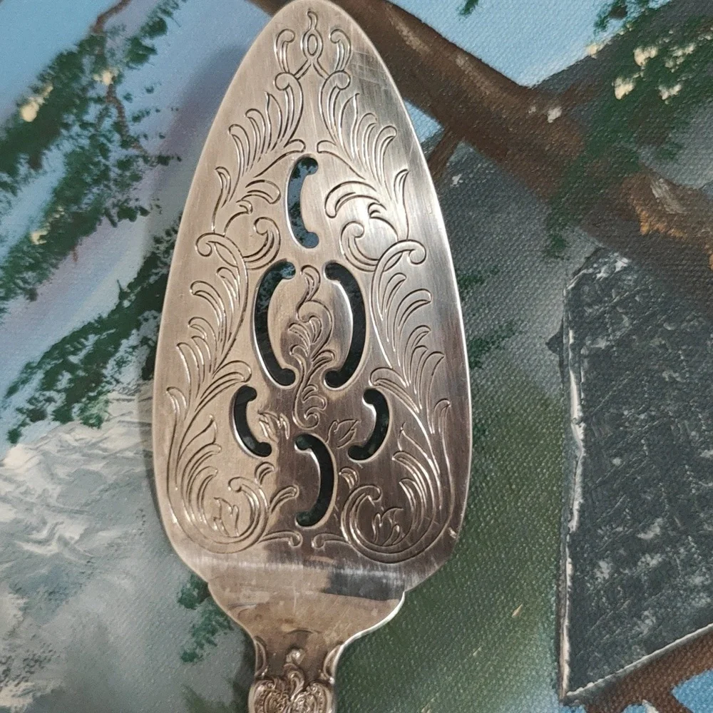 Mid Century Antique Wallace Silver Plate Pie Server Extra Long